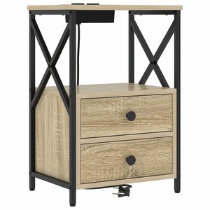 vidaXL Nachtkastje met lade Sonoma Eiken 40 x 31 x 60 cm Bewerkt hout
