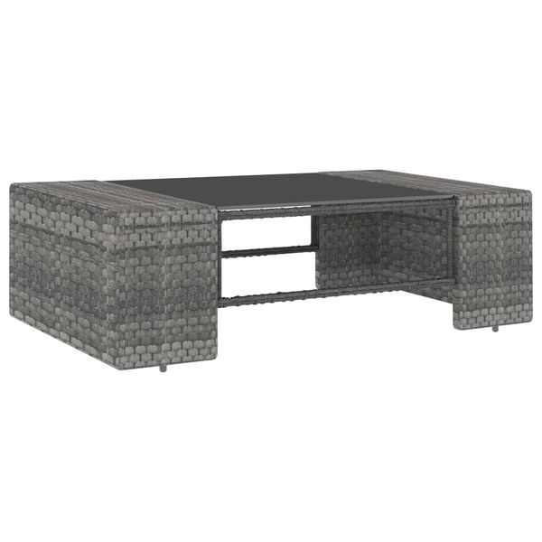vidaXL 7-delige Loungeset poly rattan grijs