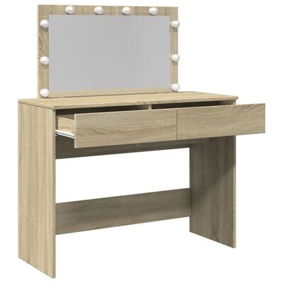 vidaXL Kaptafel met LED-verlichting 100x40x120 cm sonoma eikenkleurig