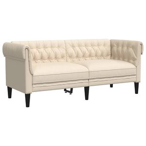 vidaXL Tweezitsbank Chesterfield-stijl linnen
