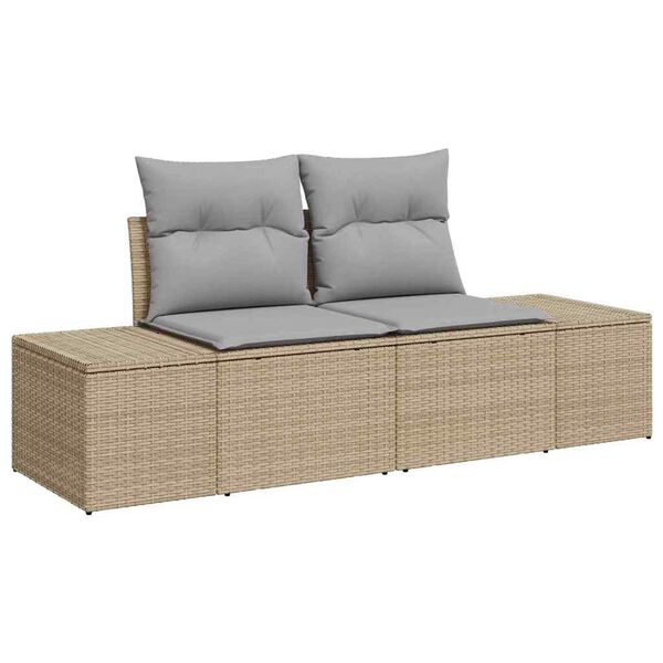 vidaXL Tuin Sofa Set met kussen 8 pcs Beige en Licht Grijs