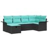 vidaXL Tuin Sofa Set met kussen met opslag 6 pcs Poly riet