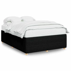 vidaXL Bedframe zonder matras stof zwart 140x200 cm