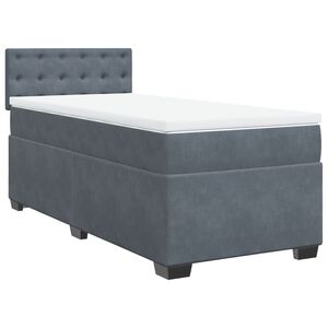 vidaXL Boxspring met matras fluweel donkergrijs 90x200 cm