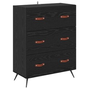 vidaXL Ladekast Zwarte Eik 69,5 x 34 x 90 cm Geconstrueerd hout