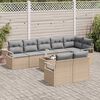 vidaXL Tuinbankenset met kussen 9 pcs Beige en Licht Grijs poly rattan