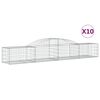 vidaXL Schanskorven 10 st gewelfd 300x50x40/60 cm gegalvaniseerd ijzer
