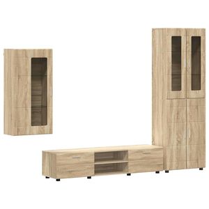 vidaXL Tv-meubelset met lade FLORIN 3 pcs Sonoma Eiken Bewerkt hout