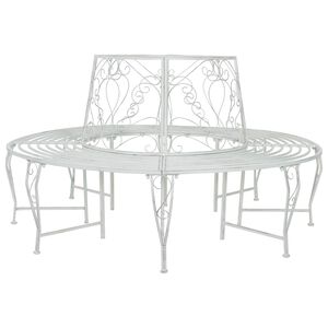 vidaXL Boom bank 8-Aantal zitplaatsen &Oslash; 160 x 89 cm Staal Antiek wit