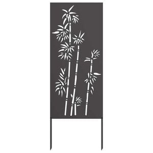 vidaXL Tuin Privacy Screen Bloemen Zwart 50 x 140 cm Koudgewalst staal