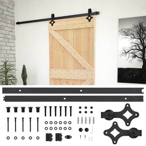 vidaXL Schuifdeur 80 x 210 cm Massief grenenhout Naturel en Zwart
