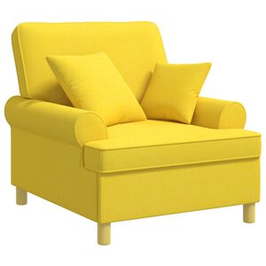 vidaXL XL fauteuil met kussens Lichtgeel Stof