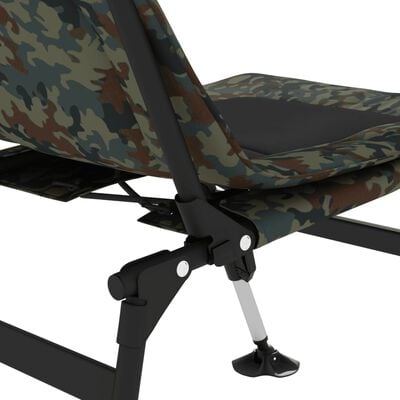 vidaXL Visstoel met verstelbare modderpoten inklapbaar camouflage