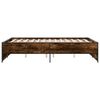 vidaXL Bedframe bewerkt hout metaal gerookt eikenkleurig 120x190 cm