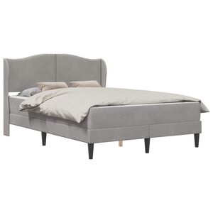 vidaXL Bedframe met hoofdeinde Lichtgrijs 160 x 200 cm Fluweel