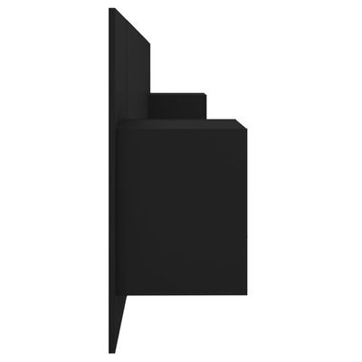 vidaXL Hoofdbord met kastjes bewerkt hout zwart