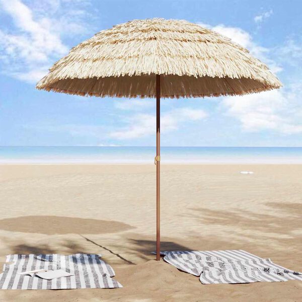 vidaXL Strandparasol Bruin Ø 206 x 209.5 cm Staal