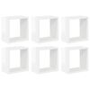 vidaXL Wandschappen kubus 6 st 26x15x26 cm hoogglans wit