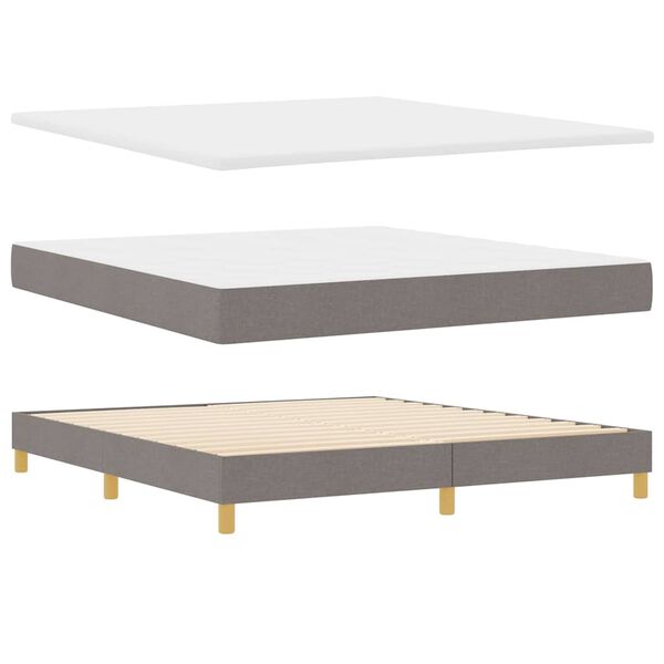 vidaXL Boxspringbed met matras Taupe 200 x 180 cm Polyester