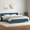 vidaXL Boxspring met matrassen fluweel donkerblauw 180x210 cm