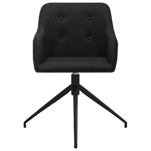 vidaXL Eetkamerstoelen 6 st draaibaar stof zwart