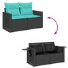 vidaXL 7-delige Loungeset met kussens poly rattan acacia grijs