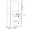 vidaXL Hoge kast 2 pcs Artisan Eiken 70 x 42,5 x 185 cm