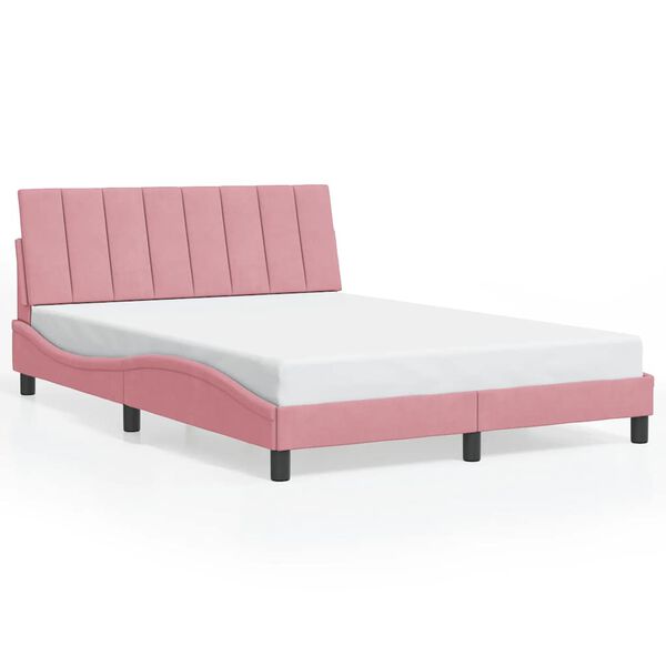 vidaXL Bedframe zonder matras "Hanko" fluweel roze 140x190 cm