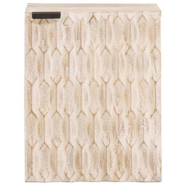 vidaXL Badkamer Hangkast Wit 38 x 33 x 48 cm Massief Mango Hout