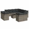 vidaXL 12-delige Loungeset met kussens poly rattan grijs