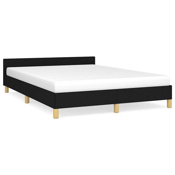 vidaXL Bedframe zonder matras stof zwart 140x190 cm