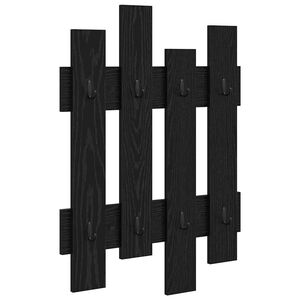 vidaXL Wandgemonteerde kapstok Zwart Eiken 60 x 3 x 82 cm Bewerkt hout