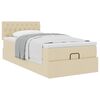 vidaXL Ottoman bed met matras 80x200cm stof crèmekleurig