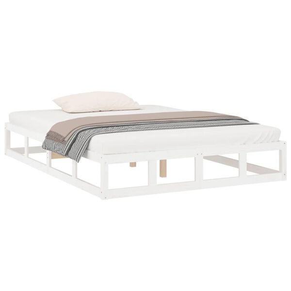 vidaXL Bedframe massief hout wit 180x200 cm