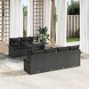 vidaXL Tuin Sofa Set met kussen 8 pcs Zwart poly rattan