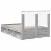 vidaXL Bedframe met lade Grijs Sonoma 120 x 190 cm Massief grenenhout