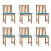 vidaXL Tuinstoelen 6 st met kussens massief teakhout