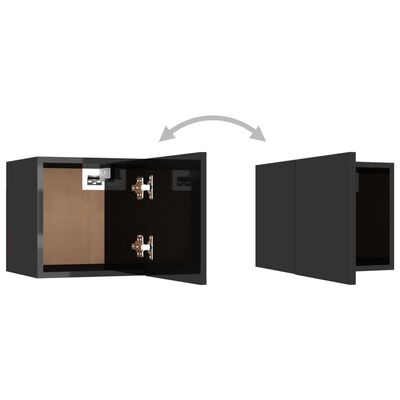 vidaXL Tv-wandmeubel 30,5x30x30 cm hoogglans zwart