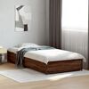 vidaXL Bedframe bewerkt hout en metaal bruin eikenkleurig 75x190 cm