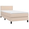 vidaXL Boxspring met matras kunstleer cappuccinokleurig 80x200 cm