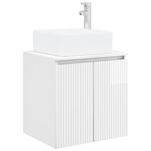vidaXL Wandgemonteerde wastafelmeubel Hoogglans Wit 49,5 x 41 x 63 cm