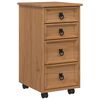 vidaXL Rolkast met lades CORONA Massief grenenhout en engineered wood