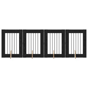 vidaXL Hondenhekje met standaards 4 pcs Zwart eiken 60 x 80 cm