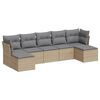 vidaXL 7-delige Loungeset met kussens poly rattan beige