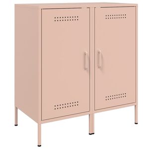 vidaXL Dressoirs 2 st 36x39x79 cm staal roze