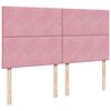 vidaXL Boxspring met matras fluweel roze 180x200 cm