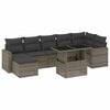 vidaXL 8-delige Loungeset met kussens poly rattan grijs