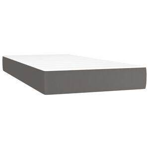 vidaXL Pocketveringmatras medium 90x200x20 cm kunstleer grijs