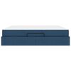 vidaXL Bedframe met matras met matras 2 pcs Blauw Stof