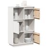 vidaXL Hoge kast 74x35x117 cm massief grenenhout wit